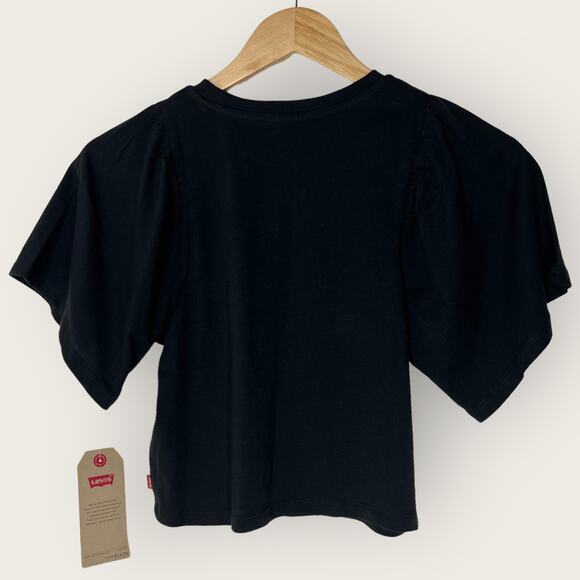 Levi’s Girls Cropped Graphic Tee Shirt | Large 6x Black Boxy Relaxed Fit Casual - Picture 5 of 6